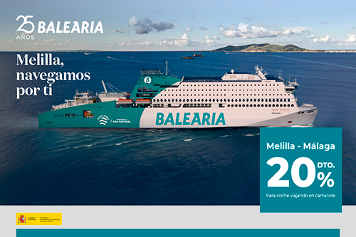 Imagen de Viaja a Melilla con Balearia y llévate un 20% de descuento sobre tu vehículo.